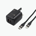 XASTON HOME CHARGER 20W PD + 18W QC3.0 WITH 27W LIGHTNING 1M BRAIDED CABLE NHL22
