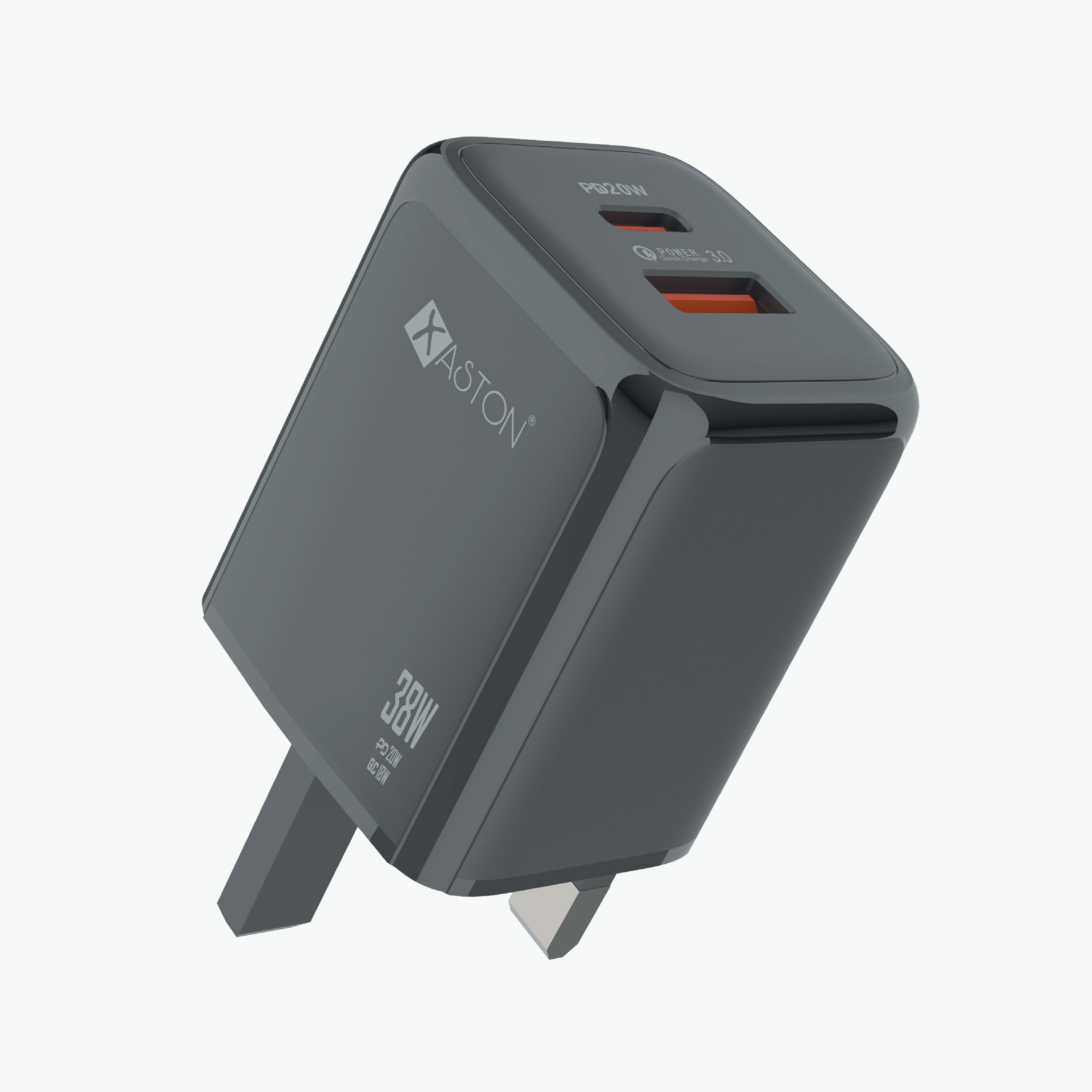 XASTON HOME CHARGER 20W PD + 18W QC3.0 WITH 27W LIGHTNING 1M BRAIDED CABLE NHL22