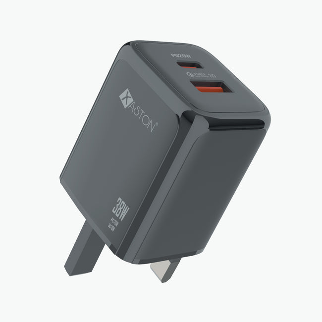 XASTON HOME CHARGER 20W PD + 18W QC3.0 WITH 27W LIGHTNING 1M BRAIDED CABLE NHL22 Hover Image